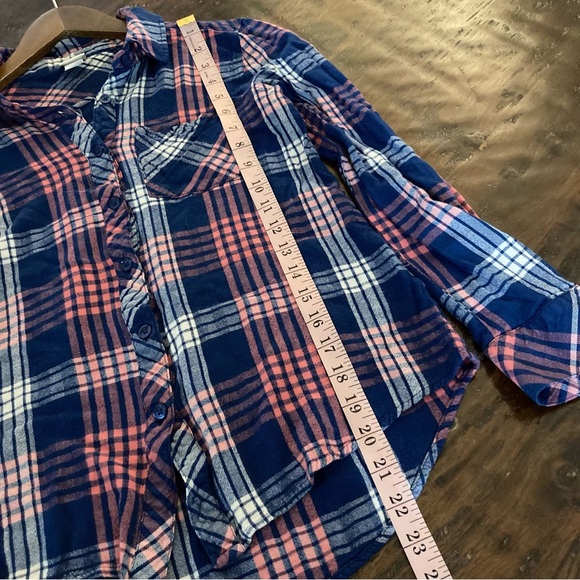Blue and Pink Plaid Button Down Shirt Size XS - Picture 5 of 7